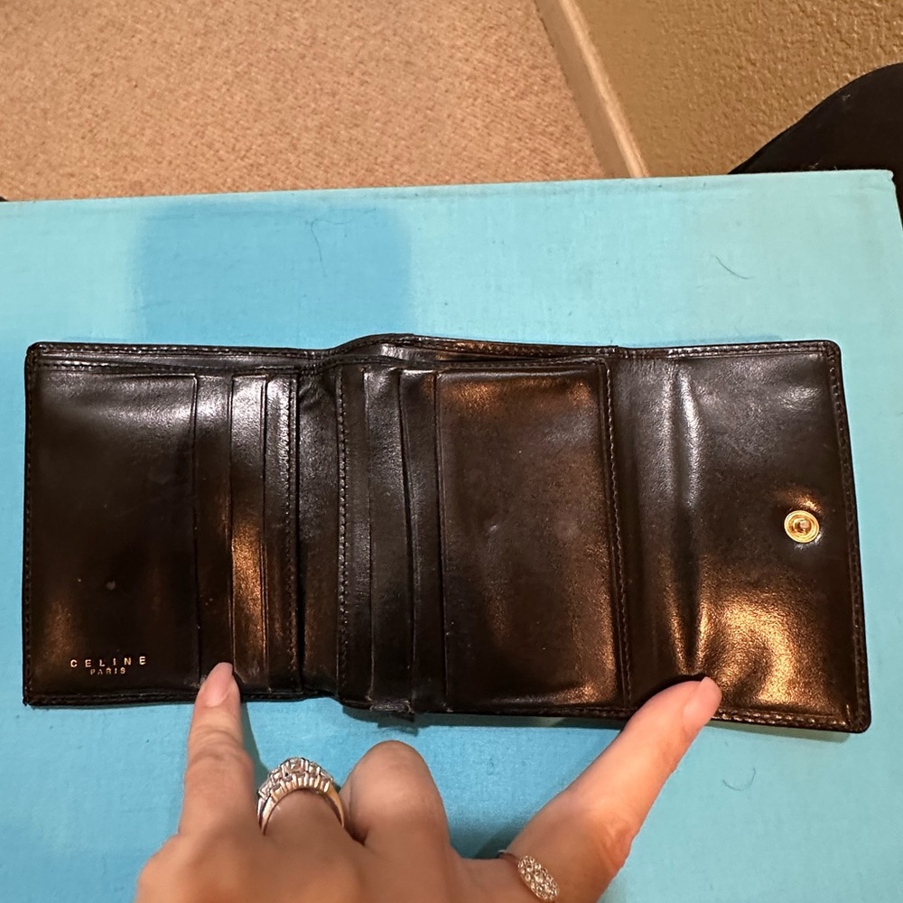Vintage Celine Macadam Coated Canvas and Leather Triomphe Kisslock Wallet - Picture 8 of 16